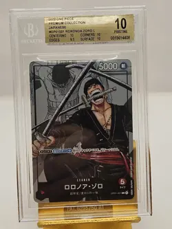 2022 ONE PIECE BGS 10 PRISTINE RORONOA ZORO LEADER MANGA ALT ART OP01-001 - Image 1