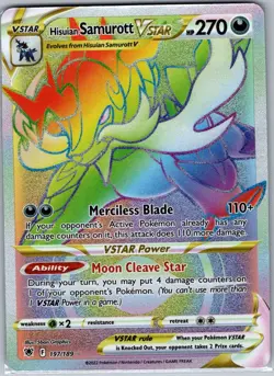 Hisuian Samurott VSTAR (Secret) 197/189 Astral Radiance - Pokemon Card - NM - Image 1