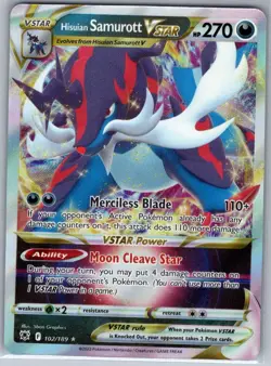 Hisuian Samurott VSTAR 102/189 SWSH10: Astral Radiance - Pokemon Card - NM - Image 1