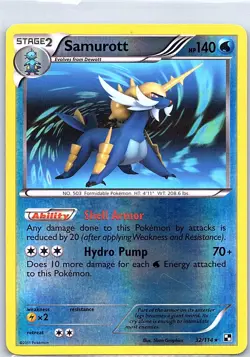 Samurott 32/114 Reverse Holo Black and White - Pokemon Card - NM - Image 1