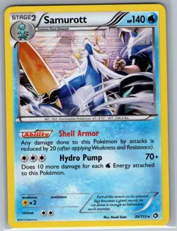 Samurott 39/113 Holo Legendary Treasures - Pokemon Card - NM - Image 1