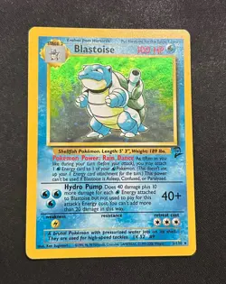 Blastoise 2/102 Base Set Holo Rare Pokemon Card LP - Image 1