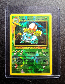 WOTC Vintage Pokemon Base Set Ivysaur Vending Machine Sticker card ROSE 🌹 HOLO - Image 1