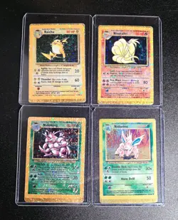 Vintage Pokemon Base Set Vending Machine Sticker Cards GOLD HOLOFOIL WOTC TCG - Image 1