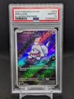 Greavard 214/198 PSA 10 Pokemon Scarlet & Violet Base 2023 Illustration Rare - Image 1