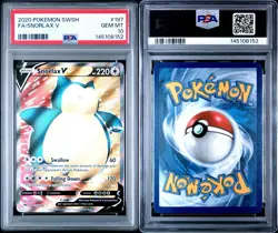 2020 Pokemon SWSH Full Art Snorlax V #197 PSA 10 GEM MT - Image 3