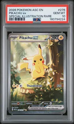 2026 POKEMON ASC EN-ASCENDED HEROES SPECIAL ILLUSTRATION RARE PIKACHU EX PSA 10 - Image 1