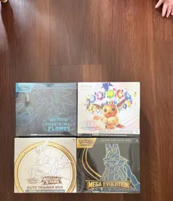 Pokemon ETB Lot Brilliant Stars, Mega Lucario, Phantasmal Flames, Prismatic - Image 1