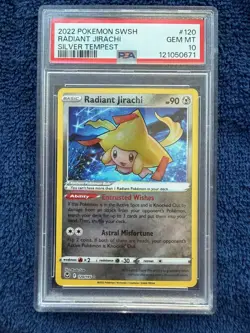 2022 Pokemon SWSH Radiant Jirachi Silver Tempest PSA 10 - Image 1