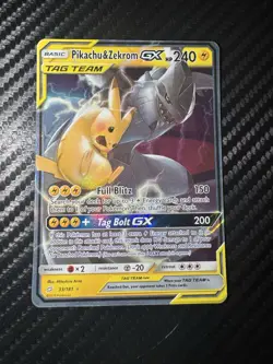 Pokemon Pikachu & Zekrom GX 33/181 SM-Team Up Ultra Rare Holo Tag Team GX - Image 1