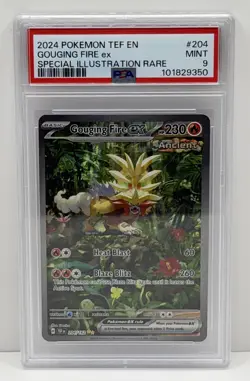 🔥2024 POKEMON TEF EN-TEMPORAL FORCES #204 GOUGING FIRE EX PSA 9 MINT!🔥 - Image 1