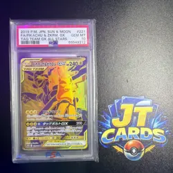 Pokemon Japanese Tag Team GX All Stars #221 PIKACHU & ZEKROM GX PSA Gem Mint 10 - Image 1