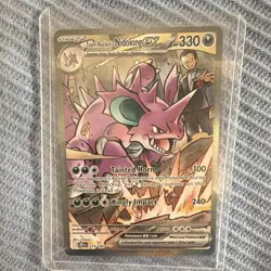 Pokemon Team Rocket's Nidoking ex 233/182 SV10 SIR Holo Full Art 330HP - Image 3
