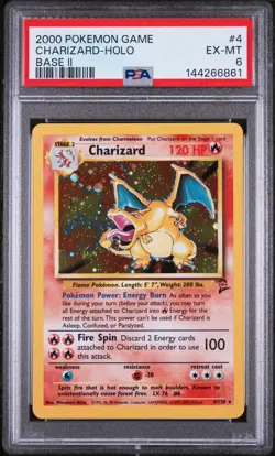 2000 POKEMON GAME BASE II #4 CHARIZARD-HOLO PSA 6 - Image 1