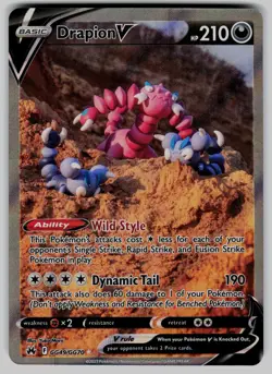 Drapion V GG49/GG70 Holo V Rare Crown Zenith Galarian Gallery Pokemon Near Mint - Image 1