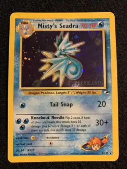 Pokemon TCG Misty's Seadra PRERELEASE HOLO Promo Pokemon Promos 9/132 Holo Promo - Image 1
