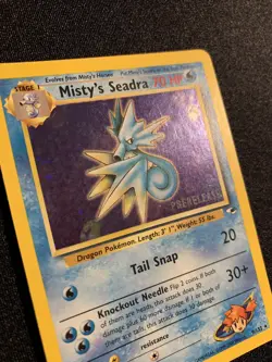 Pokemon TCG Misty's Seadra PRERELEASE HOLO Promo Pokemon Promos 9/132 Holo Promo - Image 2