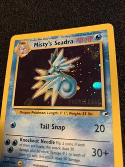 Pokemon TCG Misty's Seadra PRERELEASE HOLO Promo Pokemon Promos 9/132 Holo Promo - Image 3