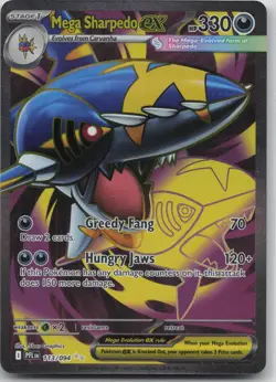 Mega Sharpedo ex 113/094 Phantasmal Flames Pokemon Holo NM - Image 1