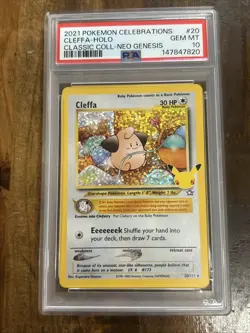 GRADED PSA 10 2021 Pokemon Celebrations Cleffa-Holo Classic Coll- Neo Genesis - Image 1