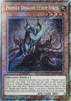 Yugioh! Primite Dragon Ether Beryl - RA05-EN033 - Platinum Secret Rare - 1st Edi - Image 1