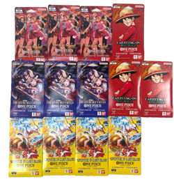 One Piece TCG Sealed Blister Pack Lot Mixed Sets Luffy Anime Cards Bundle - Image 1