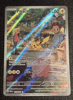 Pokemon TCG Pikachu 173/165 English SIR Scarlet and Violet 151 Mint Condition - Image 1