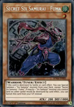Secret Six Samurai - Fuma - Secret Rare 1st Edition SPWA-EN001 - LP - YuGiOh - Image 1