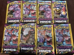 🔥Lot of 8 Pokemon Sun & Moon Unified Minds 3 Card Packs Unweighted. Sealed 🔥 - Image 1