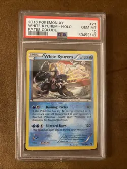 2016 Pokemon White Kyurem XY Fates Collide Holo Rare #21 PSA 10 Gem Mint - Image 1