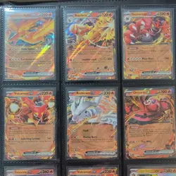 Pokemon TCG 9-Card Holo EX Lot English Moltres Blaziken Incineroar Fire Theme - Image 2