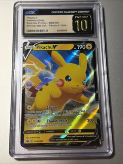 Pikachu V SWSH061 SWSH: Sword & Shield Promo Cards Holo CGC 10 Pristine - Image 1
