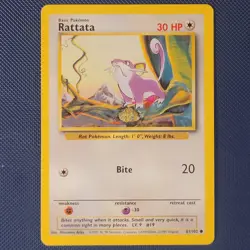Rattata 61/102 - Base Set - Common Vintage WOTC Pokemon Card - LP+ - Image 1