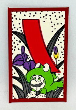 Frog Luigi - Red Mario Hanafuda Nintendo Japanese Card - Mint/NM - Image 1
