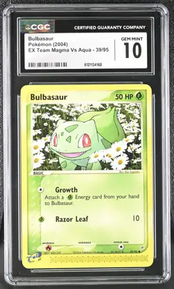 CGC 10 GEM MINT Bulbasaur 2004 EX Team Magma Vs Aqua 39/95 Pokemon Card - Image 1