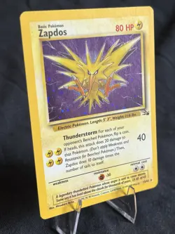 Zapdos Fossil Holographic Rare Card 15/62 Cosmos Holo Pokemon TCG MP- Condition - Image 3