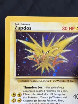 Zapdos Fossil Holographic Rare Card 15/62 Cosmos Holo Pokemon TCG MP- Condition - Image 5