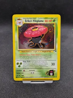 Pokemon Card Erika's Vileplume 5/132 Holo Rare Gym Heroes WOTC SWIRL NM/M - Image 1