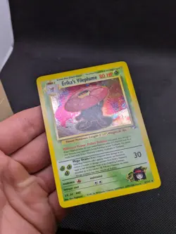 Pokemon Card Erika's Vileplume 5/132 Holo Rare Gym Heroes WOTC SWIRL NM/M - Image 3