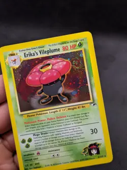 Pokemon Card Erika's Vileplume 5/132 Holo Rare Gym Heroes WOTC SWIRL NM/M - Image 4