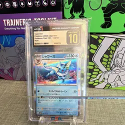 🦑 Pokemon Vaporeon 134/165 Card 151 Japanese Holo CGC Pristine 10 2023 🦑 - Image 1
