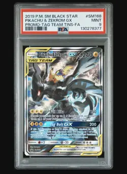 Pokemon TCG Pikachu & Zekrom GX Black Star Promo Card SM168 Psa 10 - Image 2