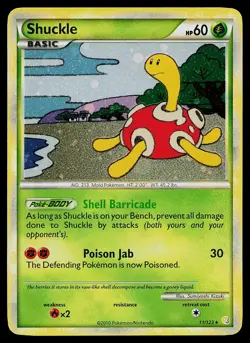 Pokemon Card - Shuckle HeartGold & SoulSilver 11/123 Holo Rare - Image 1