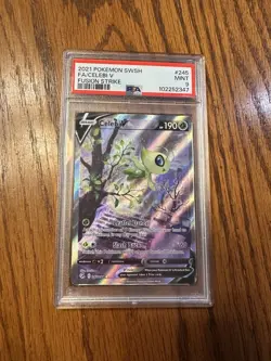 Pokemon Fusion Strike Celibi v Ultra Rare Full Art Holo Card 245/264 PSA 9 - Image 1