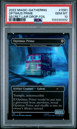 MTG PSA 10 Secret Lair Transformers Optimus Prime Foil Darksteel Colossus 1081 G - Image 1