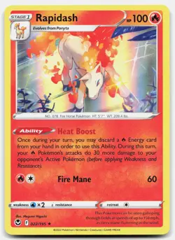 Rapidash Rare Silver Tempest Holo 022/195 NM/M Pokemon Holo - Image 1