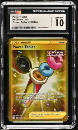 CGC 10 Power Tablet 281/264 Gold Secret Rare Fusion Strike Pokemon 2021 - Image 1