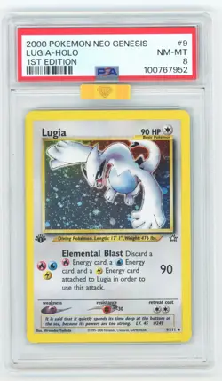 PSA 8 1st Edition Lugia 9/111 Neo Genesis Holo MBA GOLD DIAMOND CERT Top 5% - Image 1