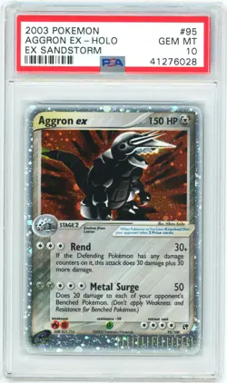 PSA 10 Aggron ex 95/100 EX Sandstorm Pokemon 2003 - Image 1