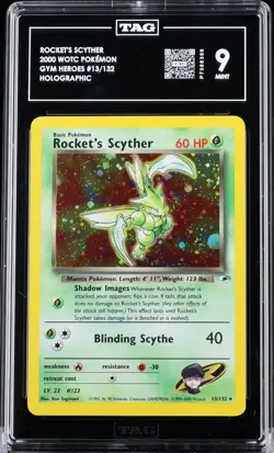TAG 9 Rocket's Scyther Holo 13/132 Gym Heroes Pokemon 2000 - Image 1